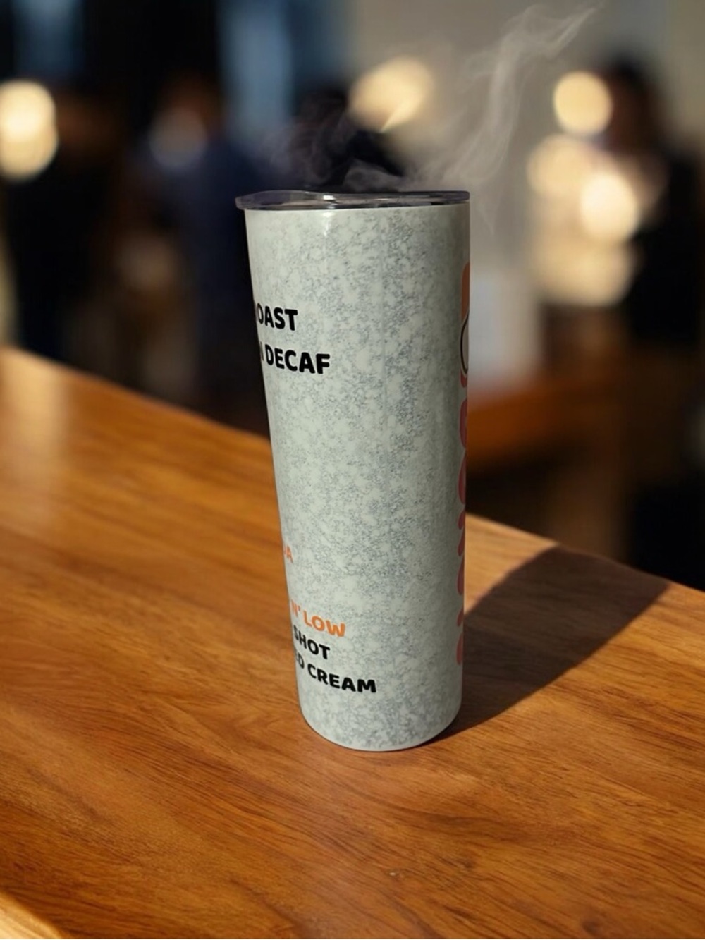 Coffee Shop Pink & Orange Tumbler – Donut Inspired – 20oz Cold Cup - Picture 4 of 4